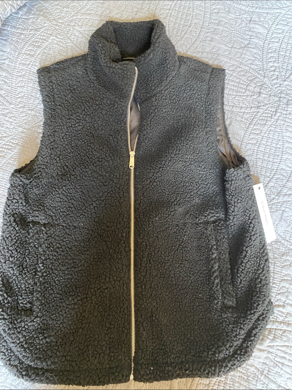 Calvin Klein Jeans Black Sherpa Fleece Vest